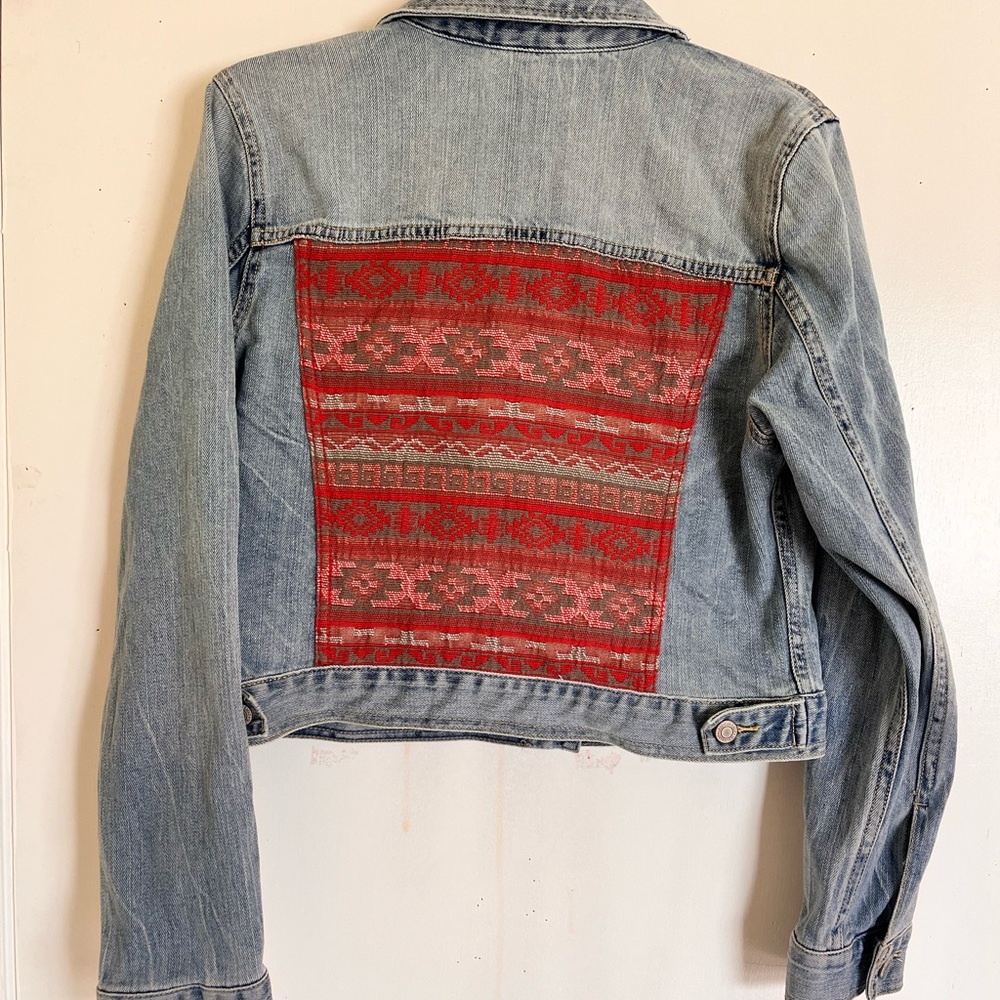 American Eagle Aztec Patch Denim Jacket - image 1